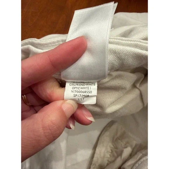 Gap Factory Mid-Rise Straight Leg Girlfriend Jeans Optic White Denim Size 14 - Picture 6 of 6